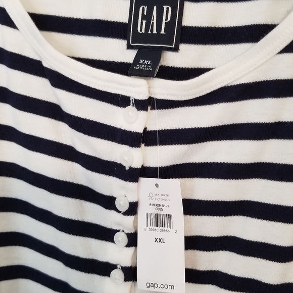 NWT GAP Navy and White Henley Sleeveless Bodysuit - Picture 6 of 6